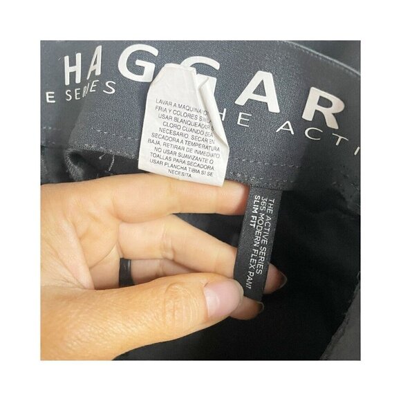 HAGGAR 365 Modern Flex Men’s SZ 38x30 Active Slim Straight Gray Chino Pants - Picture 4 of 5